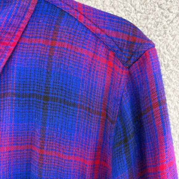Rails Hunter Plaid Flannel Button Up Azure Scarlet Women's Medium Vibrant Soft - Picture 5 of 12